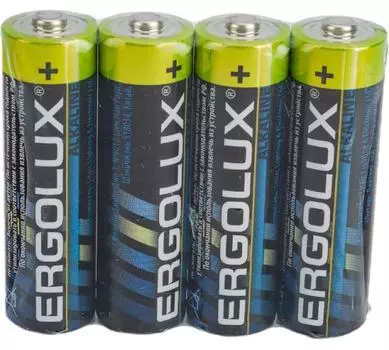 Батарея Ergolux Alkaline, AA (LR6), 1.5V, 4 шт. (14282)