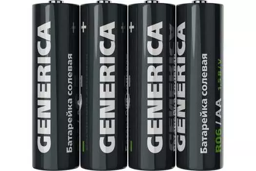 Батарейка GENERICA AA (R6), 1.5V, 4 шт. (ABT-R06-ST-L04-G)