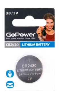 Батарейка GoPower CR2430, 3V, 1 шт. (00-00023124)