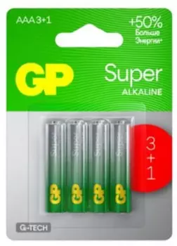 Батарейка GP 24AA21-2CRSC5, AAA (LR03), 1.5V, 4 шт. (4891199226304)