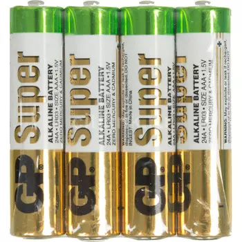 Батарейка GP Super, AAA (LR03/24А), 1.5V, 4 шт