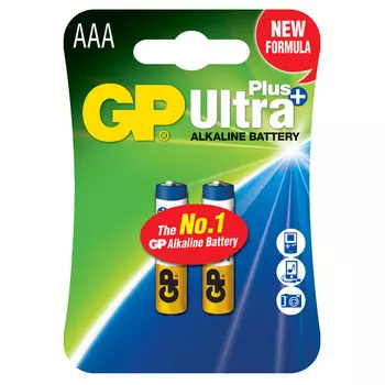 Батарейка GP Ultra Plus, AAA (LR03/24А), 1.5V, 2 шт