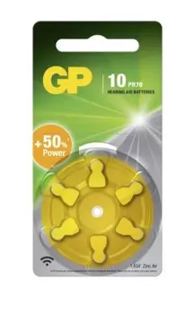 Батарея GP батарейки для слуховых аппаратов, PR70, 1.4V, 6 шт. (4891199005145)