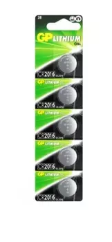 Батарейка GP Lithium Cell, CR2016, 3V, 5 шт. (CR2016-8CR5)