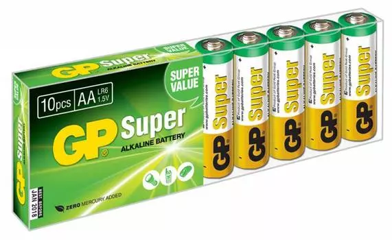 Батарейка GP Super, AA (LR06/15А), 1.5V, 10 шт