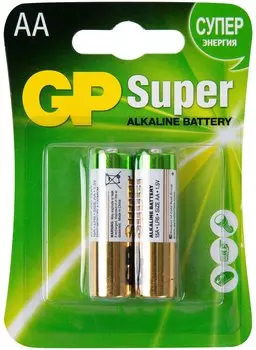 Батарейка GP Super, AA (LR6), 1.5V, 2 шт. (4891199226250)