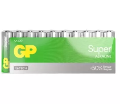 Батарейка GP Super Alkaline, AA (LR6), 1.5V, 20 шт. (4891199226199)