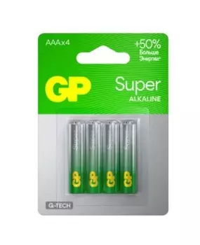 Батарейка GP Super Alkaline, AAA (LR03), 1.5V, 4 шт. (4891199226281)