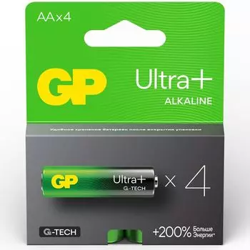 Батарейка GP Ultra Plus Alkaline, AA (LR6), 1.5V, 4 шт. (GP 15AUPA21-2CRSB4)