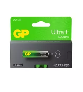 Батарейка GP Ultra Plus Alkaline, AA (LR6), 1.5V, 8 шт. (4891199222702)