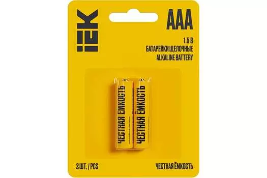 Батарейка IEK Alkaline, AAA (LR03), 1.5V, 2 шт. (ABT-LR03-OP-L02)
