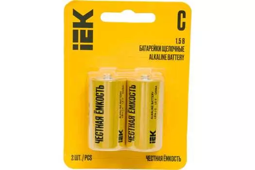 Батарея IEK Alkaline, C (R14/LR14), 1.5V, 2 шт. (ABT-LR14-OP-L02)