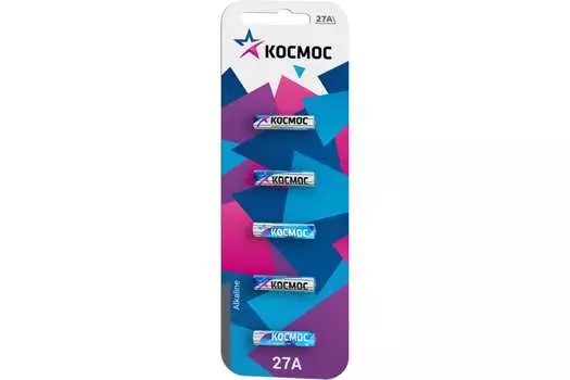 Батарейка Космос A27 (MN27/V27A/GP27A), 12V, 5 шт. (KOC27A5BL)