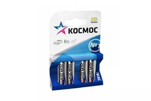 Батарейка Космос AA (LR06/15А), 1.5V, 4 шт