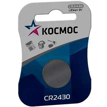 Батарейка Космос CR2430, CR2430, 3V, 1 шт. (CR2430 1*BL)