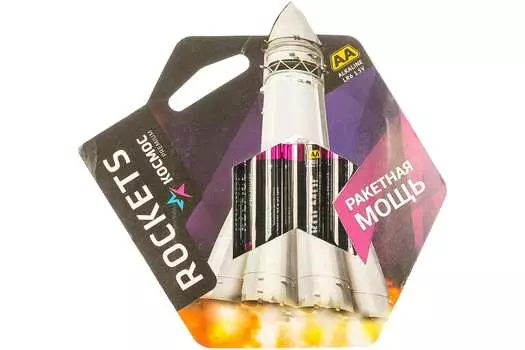 Батарейка Космос premium ROCKETS, AA (LR06/15А), 1.5V, 4 шт. (KOSLR6ROCKETS4BL)