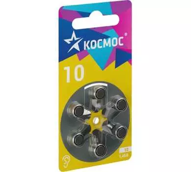 Батарея Космос ZA10, 1.45V, 6 шт. (KOCZA-10BL6)