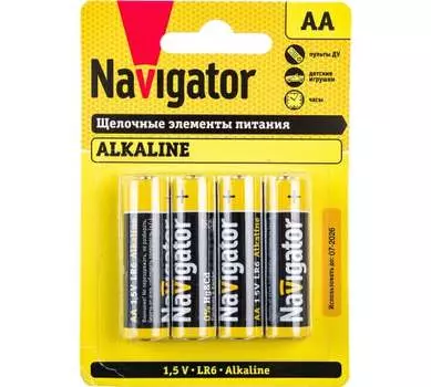Батарейка Navigator AA (LR06/15А), 1.5V, 4 шт. (61463)