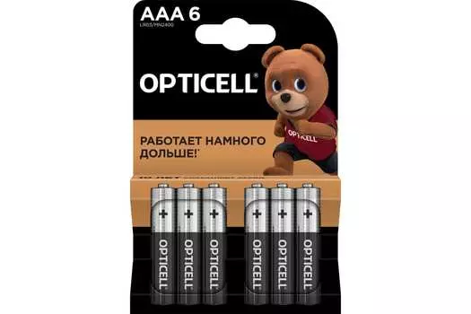 Батарейка OPTICELL AAA (LR03), 1.5V, 6 шт. (5051007)