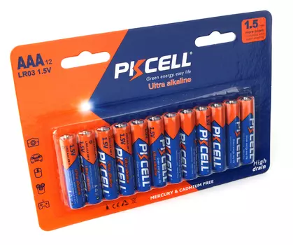 Батарея PKCELL LR03-12B, AAA, 1.5V, 12шт