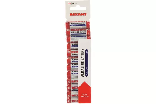 Батарея REXANT AA (LR6), 1.5V, 12 шт. (30-1026)