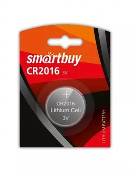 Батарея Smartbuy LITHIUM BATTERIES, CR2016, 3V, 1шт. (SBBL-2016-1B)