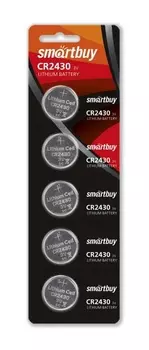Батарея Smartbuy LITHIUM BATTERIES, CR2430, 3V, 5шт. (SBBL-2430-5B)