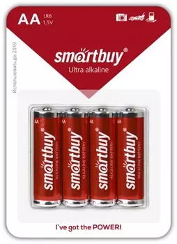 Батарея Smartbuy Ultra Alkaline, AA, 1.5V, 4шт. ( SBBA-2A04B)