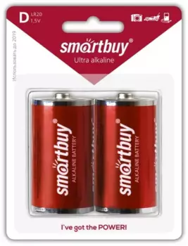 Батарея Smartbuy Ultra Alkaline, LR20/2B, 1.5V, 1шт. (SBBA-D02B)