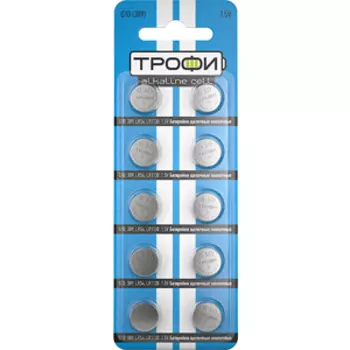Батарея Трофи G10 (389), LR1130/LR54, 1.5V, 10шт