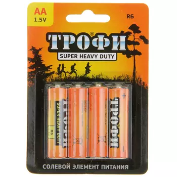 Батарея Трофи R6-4BL, AA, 1.5V 4шт