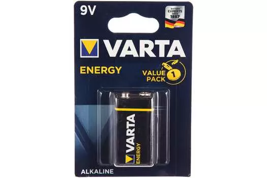 Батарейка Varta Energy, крона (6LR61/6LF22/1604A/1604S/6F22), 9V, 1 шт. (4122229411)