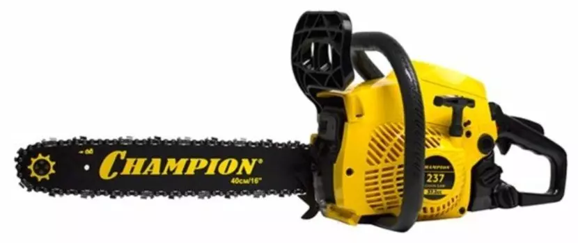 Бензопила Champion 237-16, 1500Вт, 2 л.с., бензиновая, шина 40 см, шаг 3/8 дюйма, емкость топливного бака 0.31 л, 4.7кг