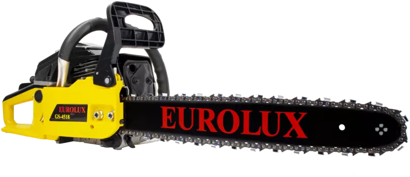 Бензопила Eurolux GS-4518, 2.3 кВт, 3.1 л.с., бензиновая, шина 50.5 см, шаг 0.325 дюйма, емкость топливного бака 550 мл, 6.9 кг (70/6/25)