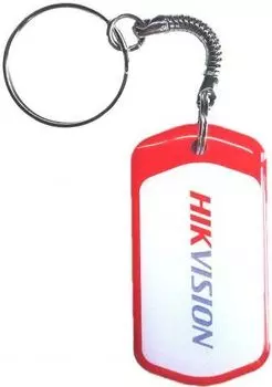 Бесконтактная карта (брелок) Hikvision DS-K7M102-M, Mifare, белый/красный, 1 шт