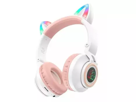 Беспроводная гарнитура Borofone BO18 Cat, белый (6974443384956)