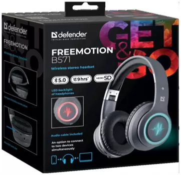 Беспроводная гарнитура Defender FreeMotion B571, черный (63572)