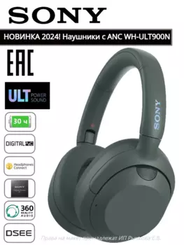 Беспроводная гарнитура Sony WH-ULT900N, серый (WHULT900N/H)
