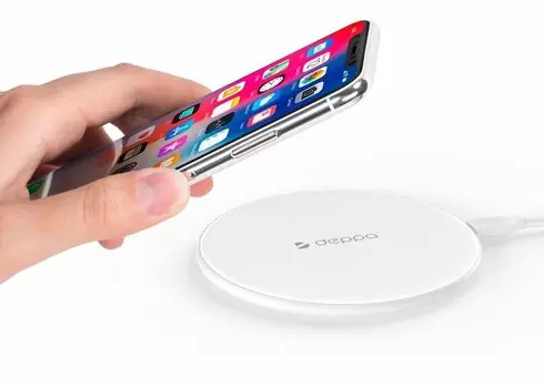 Беспроводное зарядное устройство Deppa 24001, 10 Вт, 1.1А, белый (24001)
