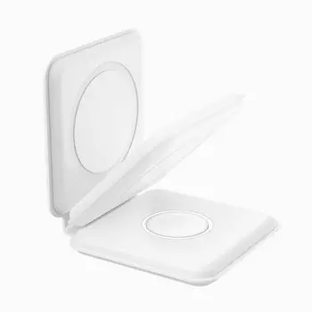 Беспроводное зарядное устройство D22, два устройства (часы и телефон), белый (127152)