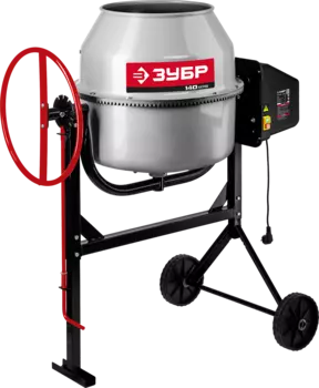 Бетоносмеситель ЗУБР БМЧ-140, однофазный, 550 Вт, объем смесителя 140 л, скорость вращения барабана 27 об/мин (БМЧ-140)