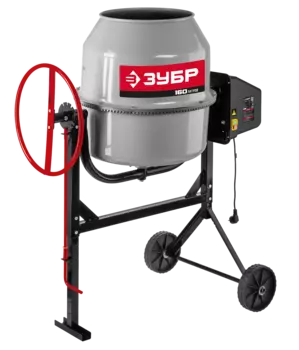 Бетоносмеситель ЗУБР БМЧ-160, однофазный, 700Вт объем смесителя 160л, скорость вращения барабана 27 об/мин (БМЧ-160)