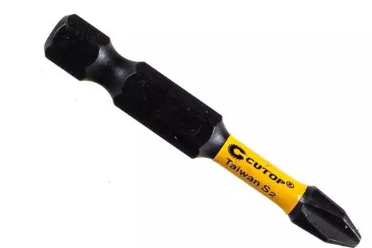 Бита односторонняя CUTOP Profi Plus PH2, 50 мм, 1/4 (тип Е), магнитная, ударная, 2 шт. (84-348)