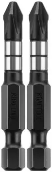 Бита односторонняя Kraftool Impact Pro PH2, 50 мм, 1/4 (тип Е), магнитная, ударная, 2 шт. (26191-2-50-S2)