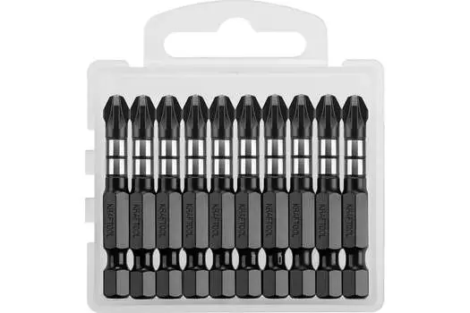 Бита односторонняя Kraftool Impact Pro PZ3, 50 мм, 1/4 (тип Е), магнитная, ударная, 10 шт. (26193-3-50-S10)