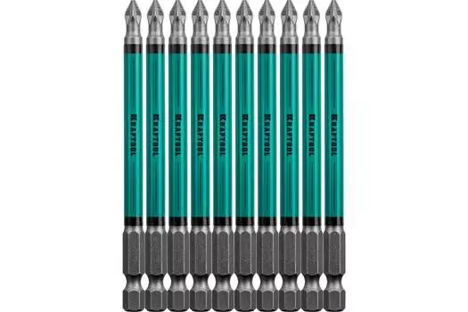 Бита односторонняя Kraftool Optimum PZ2, 100 мм, 1/4 (тип Е), магнитная, 10 шт. (26124-2-100-10)