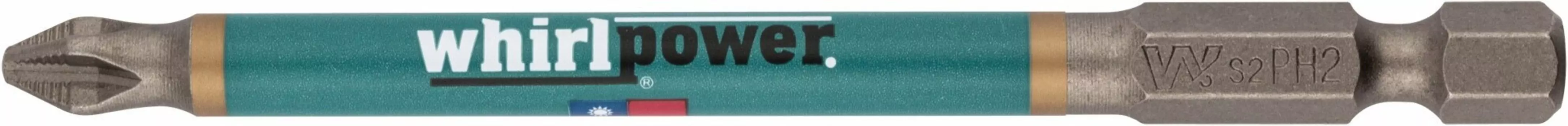 Бита односторонняя WHIRLPOWER Профи PH2, 90 мм, 1/4 (тип Е), магнитная, 10 шт. (57580)