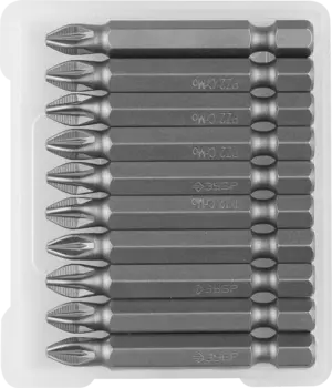 Бита односторонняя ЗУБР Мастер PZ2, 50мм, 1/4 (тип Е), 10шт. (26003-2-50-10)