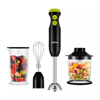 Блендер погружной Kitfort КТ-3041-2 350Вт, черный/салатовый (1598113)