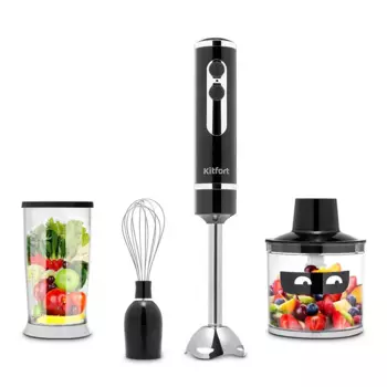 Блендер погружной Kitfort КТ-3501 400 Вт, черный/серебристый (КТ-3501)